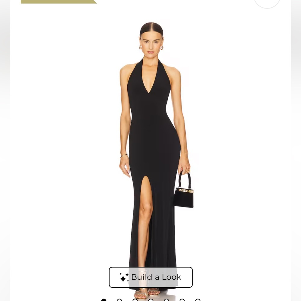 REVOLVE Black Backless Halter Dress